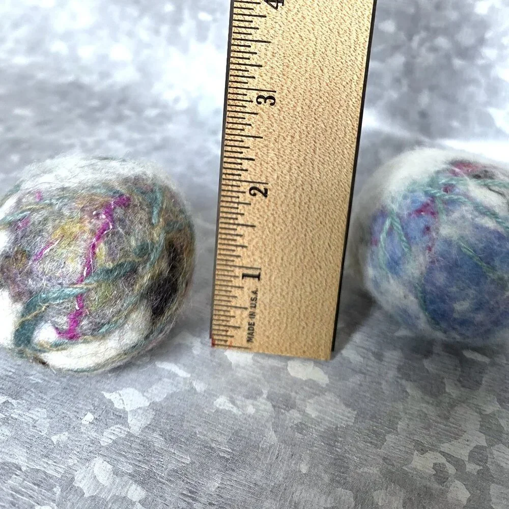 NWOT Hand Felted Wool Cat Toys with Bells - Set Of 2